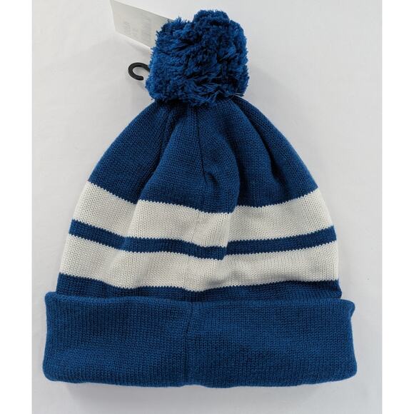 Mens Hat Oakley Men's B1B Logo (Striped) Beanie Blue Knit Hat - Picture 4 of 5